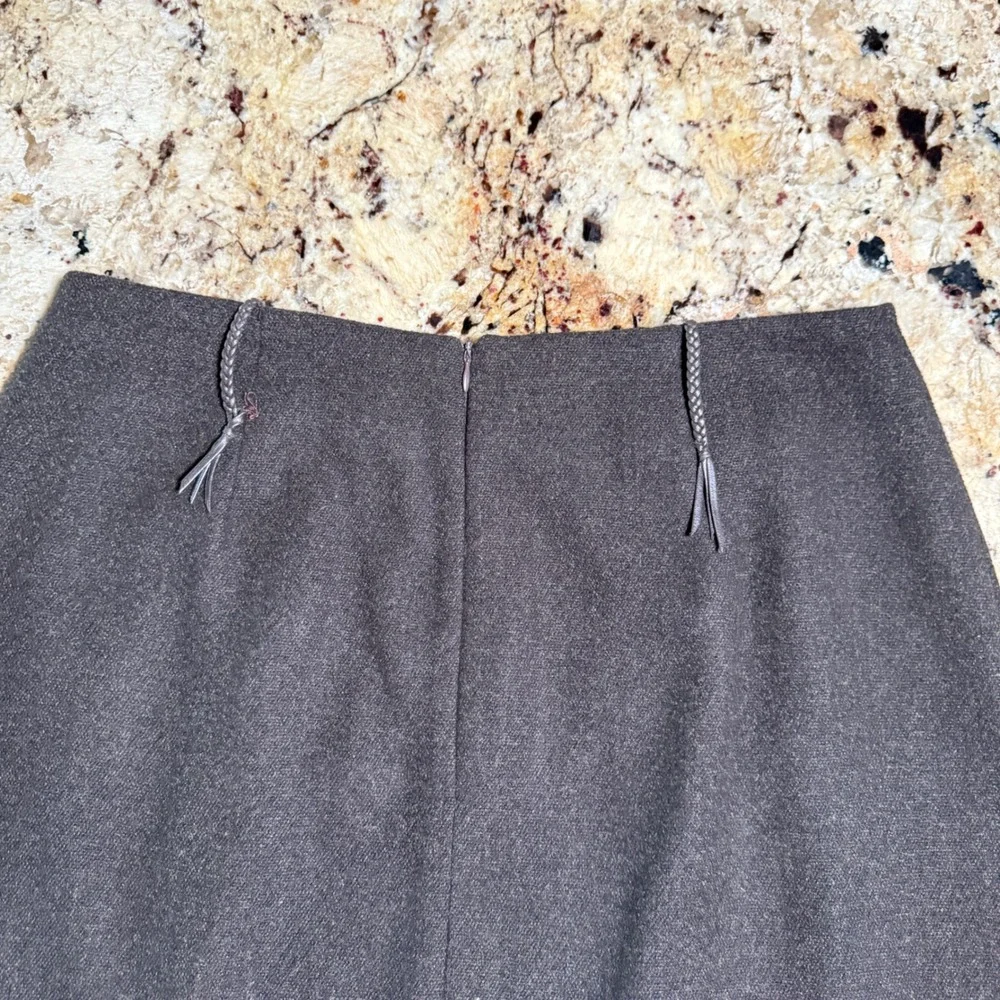 Forwear New York Midi Lined Pleated Skirt Sz 10 Beaded‎ Fur Trim A-Line Boho